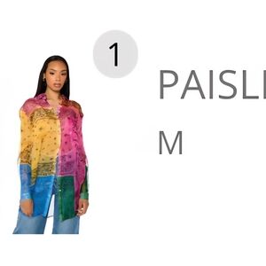 AKIRA Multicolor Paisley Shirt